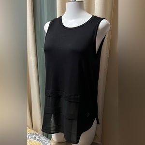 NWT MK Michael kors black sleeveless tunic tank top - ruffle sheer bottom layers